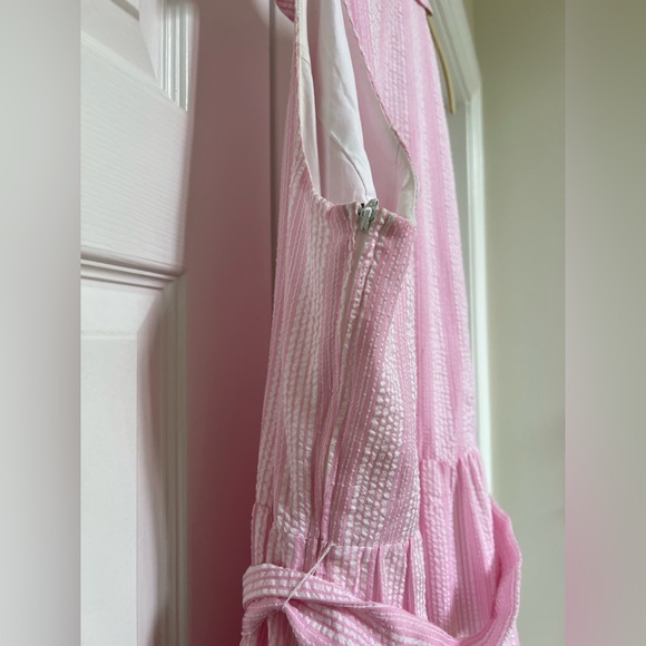 Lilly Pulitzer Trisha Shirt Dress Pink Seersucker - Picture 6 of 8
